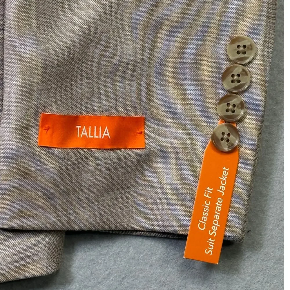 Tallia Men's Classic-Fit Suit Separate Jacket Tan 40S $360